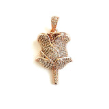 5pcs Rose Charms CZ Pendants for Bracelets Necklace Making