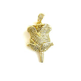 5pcs Rose Charms CZ Pendants for Bracelets Necklace Making