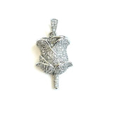 5pcs Rose Charms CZ Pendants for Bracelets Necklace Making