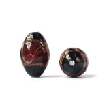 5pcs Oval Foil Lampwork Beads 16x11mm 20x14mm 25x15mm Mix Loose Beads
