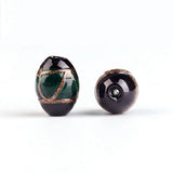 5pcs Oval Foil Lampwork Beads 16x11mm 20x14mm 25x15mm Mix Loose Beads