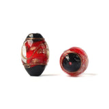 5pcs Oval Foil Lampwork Beads 16x11mm 20x14mm 25x15mm Mix Loose Beads