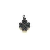 5pcs Clover Charm Pendants for Jewelry Making Gold-Plated Zirconia DIY