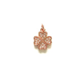 5pcs Clover Charm Pendants for Jewelry Making Gold-Plated Zirconia DIY