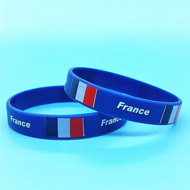 5pcs Flag Men Women Bracelet Silicone Wristband Motivational Rubber Bands