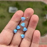 5pcs 6mm Red/Blue/Purple Heart Synthetic Opal Gems Stone for Jewelry Making