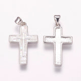 5pcs Shell Cross Pendants for DIY Jewelry Making Mix Color
