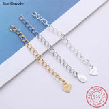 925 Silver Extension Chains 18k Heart Tail DIY Jewelry Findings