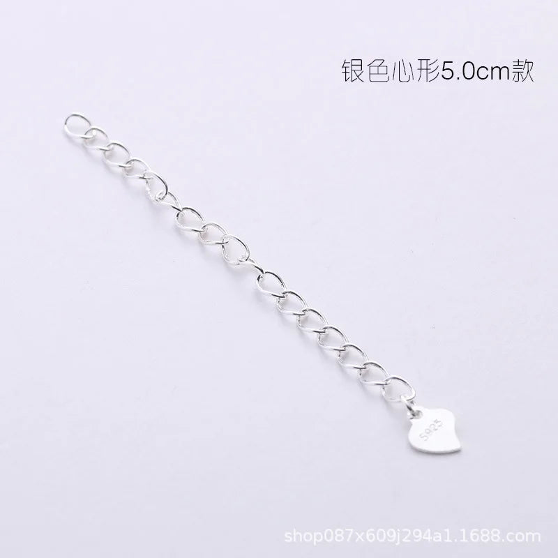 925 Silver Extension Chains 18k Heart Tail DIY Jewelry Findings