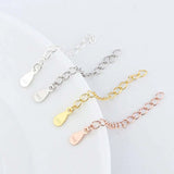 5pcs 925 Sterling Silver Extension Necklace Bracelet Heart Tail Chain