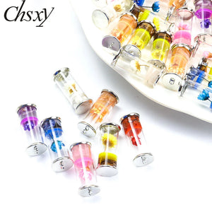 5pcs Dried Flower Glass Bottles Charms for Jewelry Making DIY