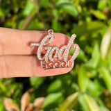 5pcs God is Good Charms CZ Paved Bracelets Pendant