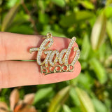 5pcs God is Good Charms CZ Paved Bracelets Pendant