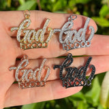 5pcs God is Good Charms CZ Paved Bracelets Pendant