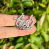 5pcs God is Good Charms CZ Paved Bracelets Pendant