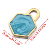 5pcs Stainless Steel Enamel Geometric Charms Pendant DIY Jewelry