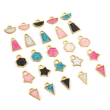 5pcs Stainless Steel Enamel Geometric Charms Pendant DIY Jewelry