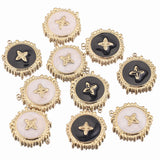 5pcs Gold-Plate Stainless Steel Enamel Charm Dangles for Jewelry Making