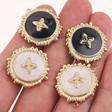 5pcs Gold-Plate Stainless Steel Enamel Charm Dangles for Jewelry Making