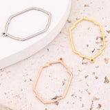 5pcs Gold-Plate Stainless Steel Hollow Fan-shaped Charm Bezel Pendants