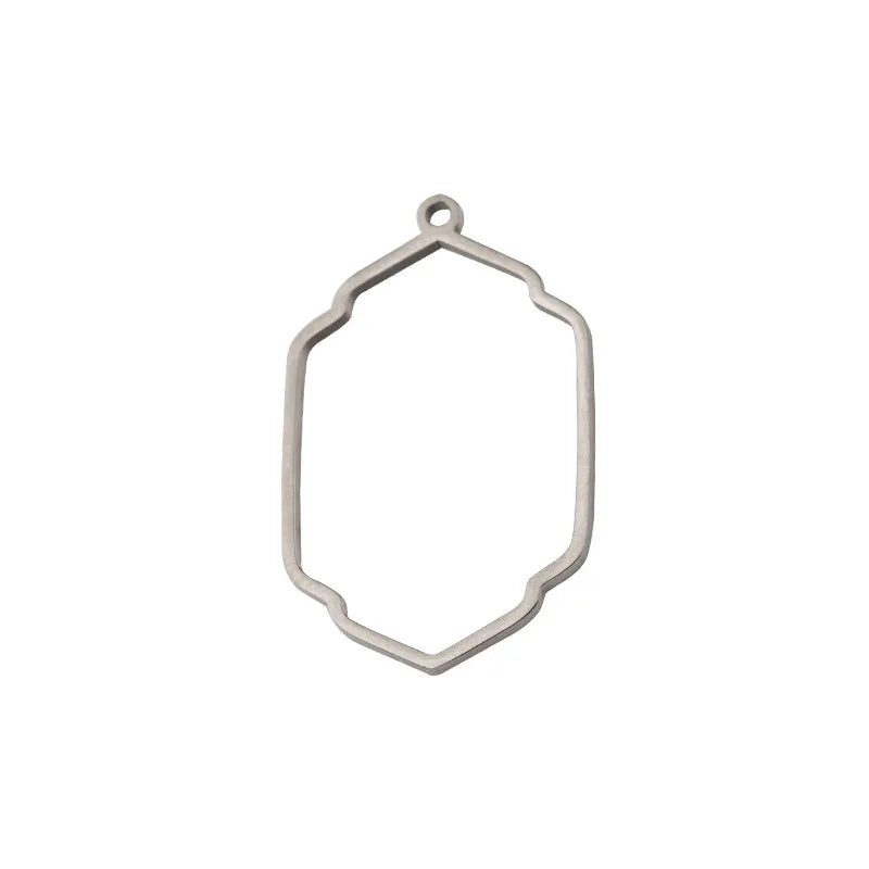 5pcs Gold-Plate Stainless Steel Hollow Fan-shaped Charm Bezel Pendants