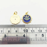 5pcs Evil Eye Pendant Drop Oil Micro Cubic Paved DIY Charms Woman Necklace