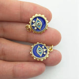 5pcs Evil Eye Pendant Drop Oil Micro Cubic Paved DIY Charms Woman Necklace