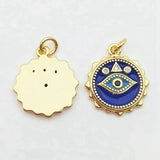5pcs Evil Eye Pendant Drop Oil Micro Cubic Paved DIY Charms Woman Necklace