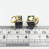 Plated Cube Drop Oil Heart LOVE Pendant Square Romantic Women Girl