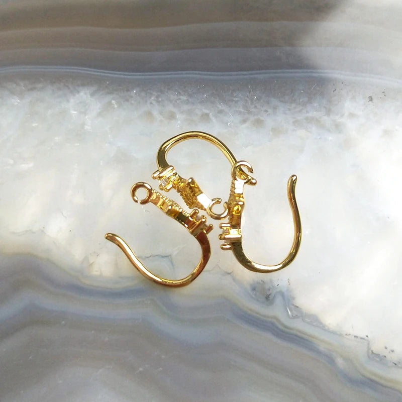 5pcs Plated Earring Hook Pendant North Star Micro CZ Paved High Zircon