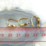 5pcs Plated Earring Hook Pendant North Star Micro CZ Paved High Zircon