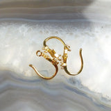 5pcs Plated Earring Hook Pendant North Star Micro CZ Paved High Zircon