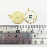 Plated Evil Eye Pendant Metal Lucky Hamsa Hand CZ Paved Jewelry