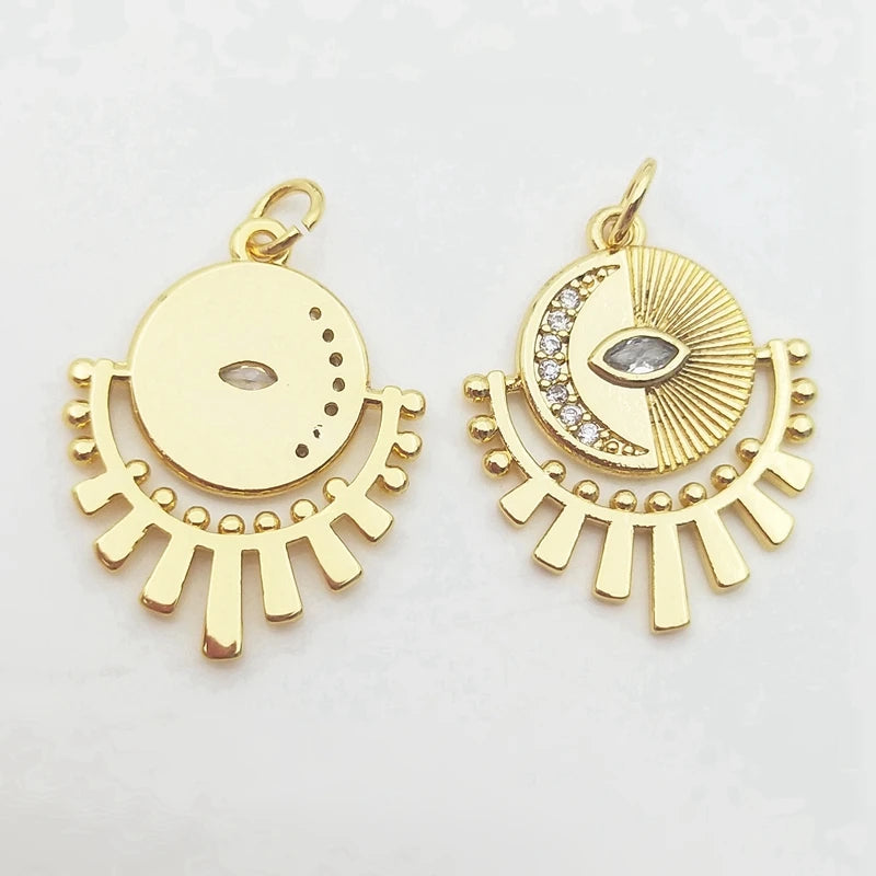 5pcs Evil Eye Pendant Sun Moon Charm Necklace