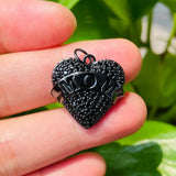 Gold-Plated Mom Heart Charms Zirconia Pendants for Jewelry Making