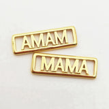 5pcs Plated Rectangle MAMA Letter Pendant Metal Charm for Jewelry Making