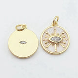 Plated Evil Eye Coin Pandent Cubic Zircon Charm Jewelry
