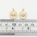 Plated Evil Eye Coin Pandent Cubic Zircon Charm Jewelry