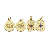 5pcs Evil Eye Pendant Micro Cubic Zircon Enamel DIY Necklace