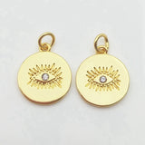 5pcs Evil Eye Pendant Micro Cubic Zircon Enamel DIY Necklace