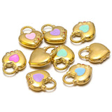 5pcs Stainless Steel Heart Lock Charms Pendants 14x18mm for DIY Love Jewelry