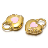 5pcs Stainless Steel Heart Lock Charms Pendants 14x18mm for DIY Love Jewelry