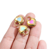 5pcs Stainless Steel Heart Lock Charms Pendants 14x18mm for DIY Love Jewelry