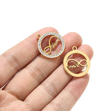 5pcs Plated Stainless Steel Charm Crystals Tree Pendants