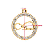 5pcs Plated Stainless Steel Charm Crystals Tree Pendants