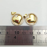 5pcs Heart Pendant Romantic CZ Paved DIY Jewelry
