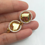 5pcs Heart Pendant Romantic CZ Paved DIY Jewelry
