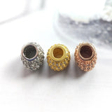 5pcs Silver CZ Copper Round Ball Beads for Jewelry Making