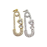 Heart Hollow Pendant for Girls with CZ Paved Charms