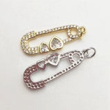 Heart Hollow Pendant for Girls with CZ Paved Charms